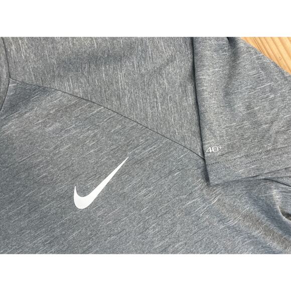 NWT Nike Swim Dri-FIT Hydroguard Men's Large Particle Grey S/S Shirt Rash Guard - Picture 7 of 9